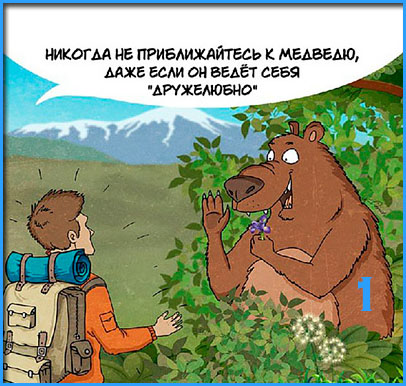 1 заповедь -что делать при встрече с медведем